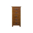 Pemberly Row Craftsman Mission 5-Drawer Solid Wood Dresser in Cherry