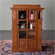 Pemberly Row Arts and Crafts 1 Door Wood Bookcase in Cherry Finish