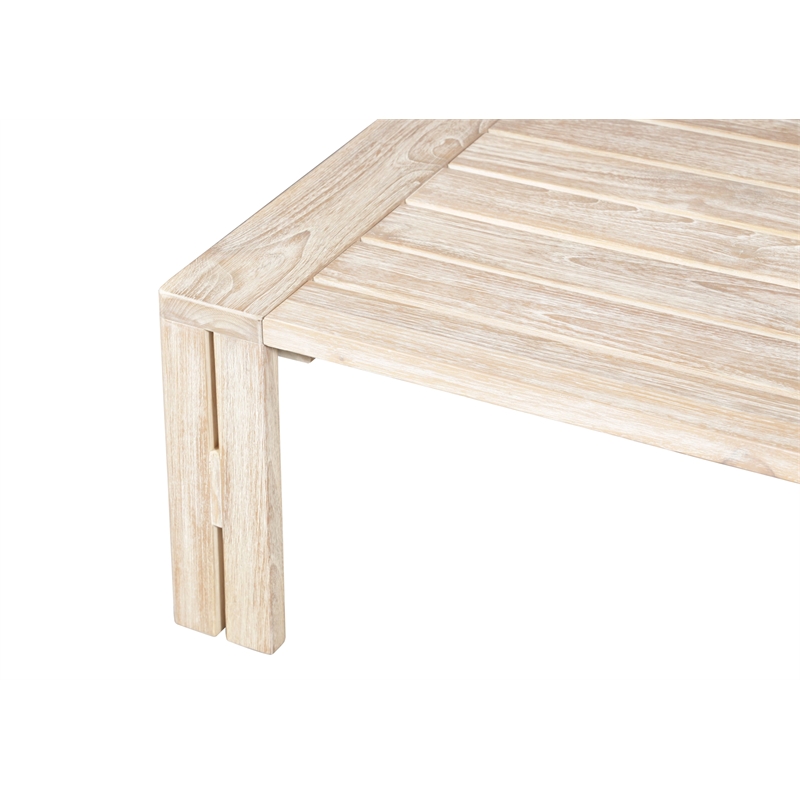 Pemberly Row Contemporary Teak Outdoor Natural Look Coffee Table