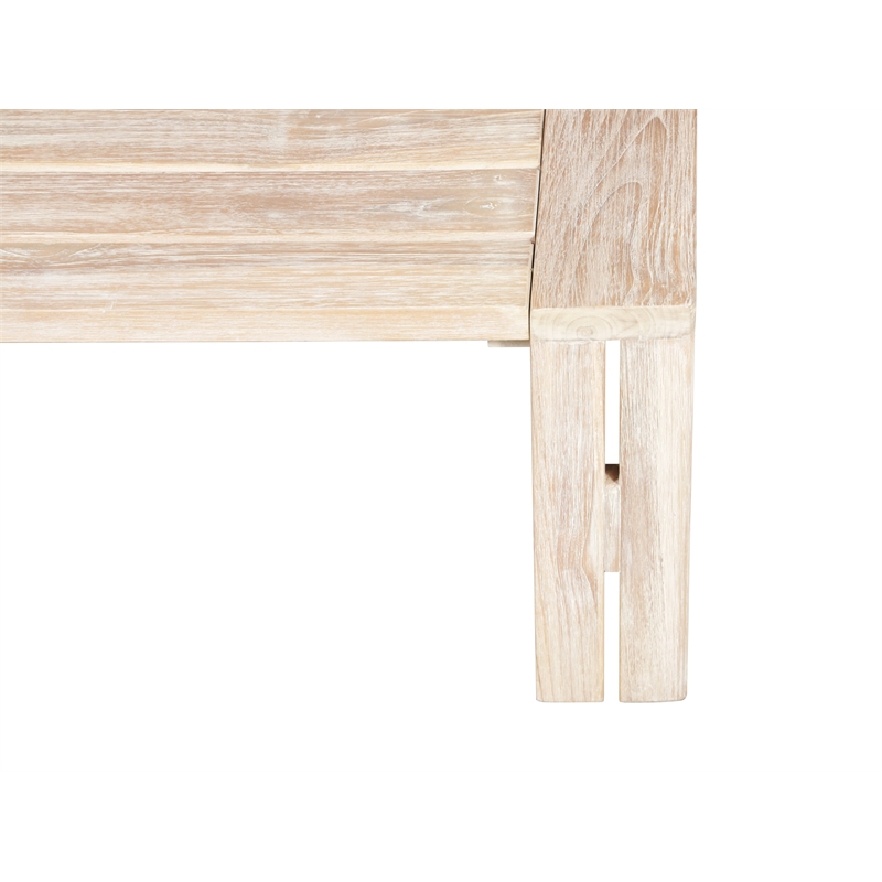 Pemberly Row Contemporary Teak Outdoor Natural Look Coffee Table