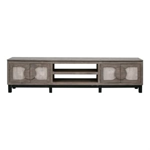 Pemberly Row 4 doors and Shelves TV Stand - 92.50&quot - Gray Finish