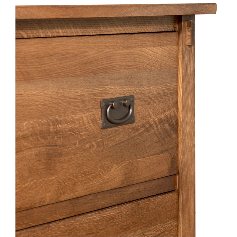 Pemberly Row Mission Solid Oak Wood 2-Drawers Lateral File Cabinet in Walnut