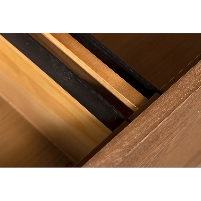 Pemberly Row Mission Solid Oak Wood 2-Drawers Lateral File Cabinet in Walnut