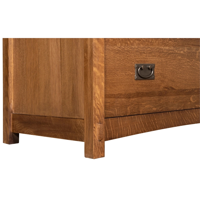 Pemberly Row Mission Solid Oak Wood 2-Drawers Lateral File Cabinet in Walnut
