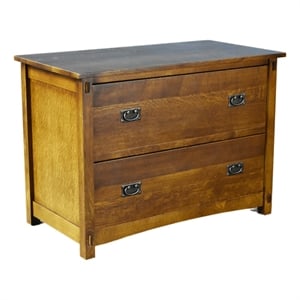 Pemberly Row Mission Oak 2 Drawer Lateral File Cabinet - Walnut