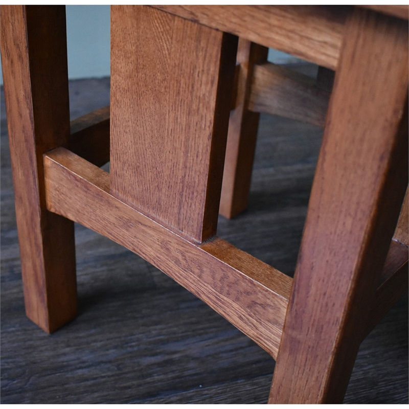 Pemberly Row Mission Oak Slat End Table in Michael's Cherry Finish