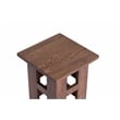 Pemberly Row Mission Solid Oak Square End Table with Cut Outs - Walnut