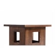 Pemberly Row Mission Solid Oak Square End Table with Cut Outs - Walnut