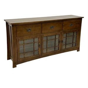 Pemberly Row Craftsman Quarter Sawn Oak Sideboard - 72&quot Walnut