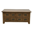 Pemberly Row Contemporary Mission 8-Drawer Coffee Table - Walnut