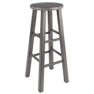 Pemberley Row Solid Wood Rustic Gray Bar Stool Square 29&quot Assembled