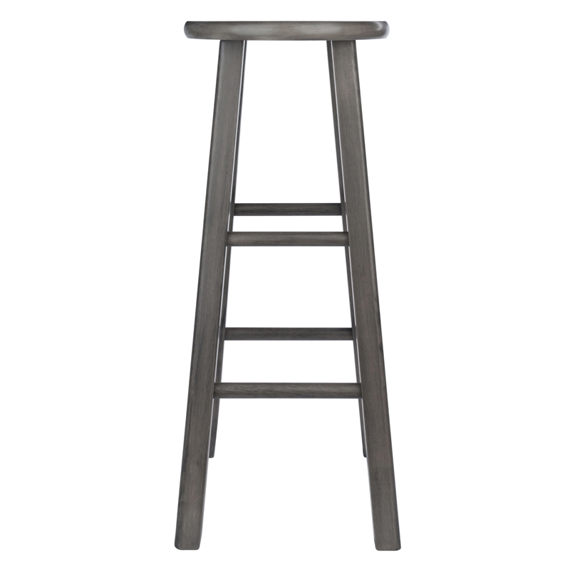 Pemberley Row Solid Wood Rustic Gray Bar Stool Square 29
