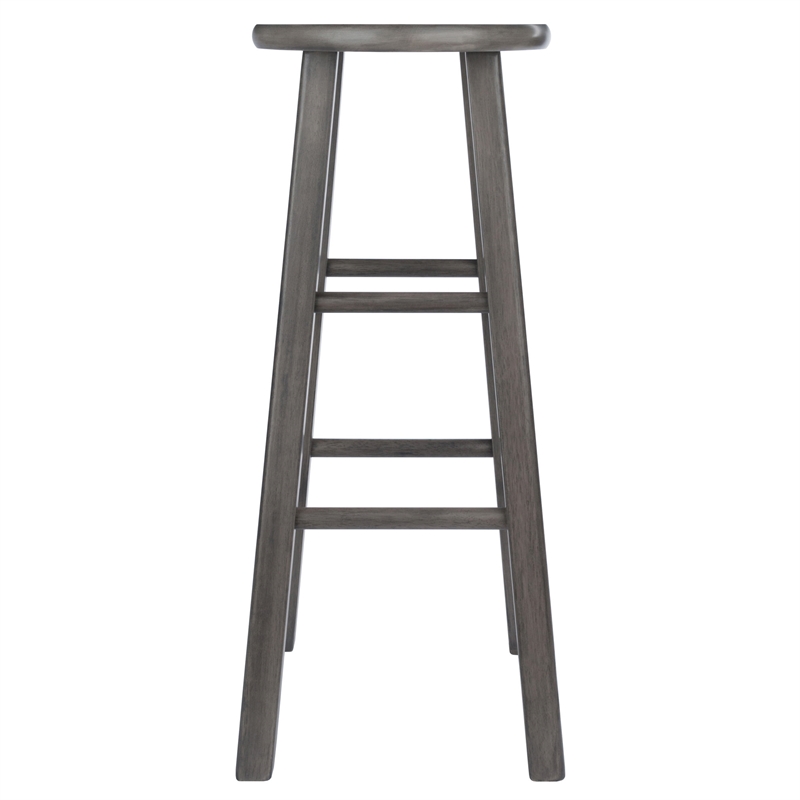 Pemberley Row Solid Wood Rustic Gray Bar Stool Square 29