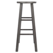 Pemberley Row Solid Wood Rustic Gray Bar Stool Square 29