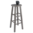 Pemberley Row Solid Wood Rustic Gray Bar Stool Square 29