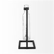Pemberly Row Contemporary Tall Black Metal Glass Bottle Vase