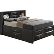Pemberly Row Modern / Contemporary Wood Full Storage Bed in Black