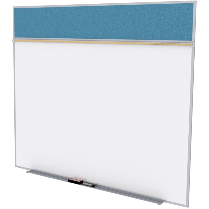 Pemberly Row Vinyl 5' x 10' Bulletin & Magnetic Whiteboard in Ocean Blue
