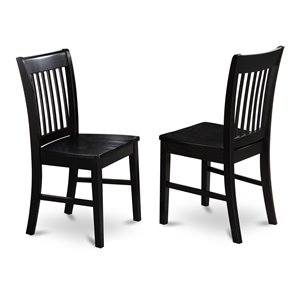 Pemberly Row Contemporary 11&quot Wood Dining Chairs in Black (Set of 2)