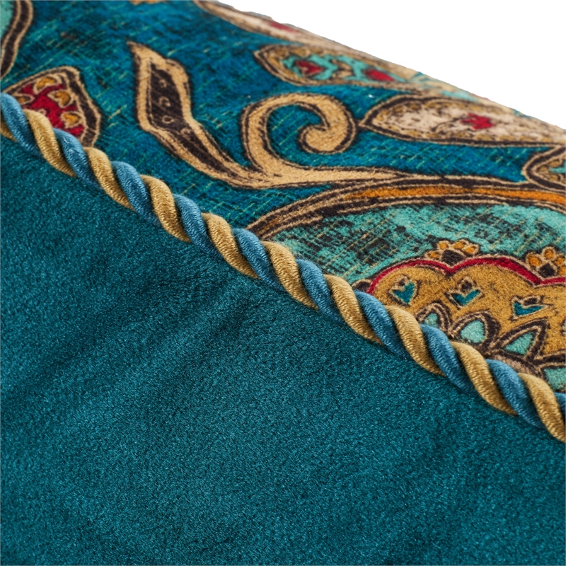 Pemberly Row Contemporary 10-Piece Paisley Velvet King Comforter Set