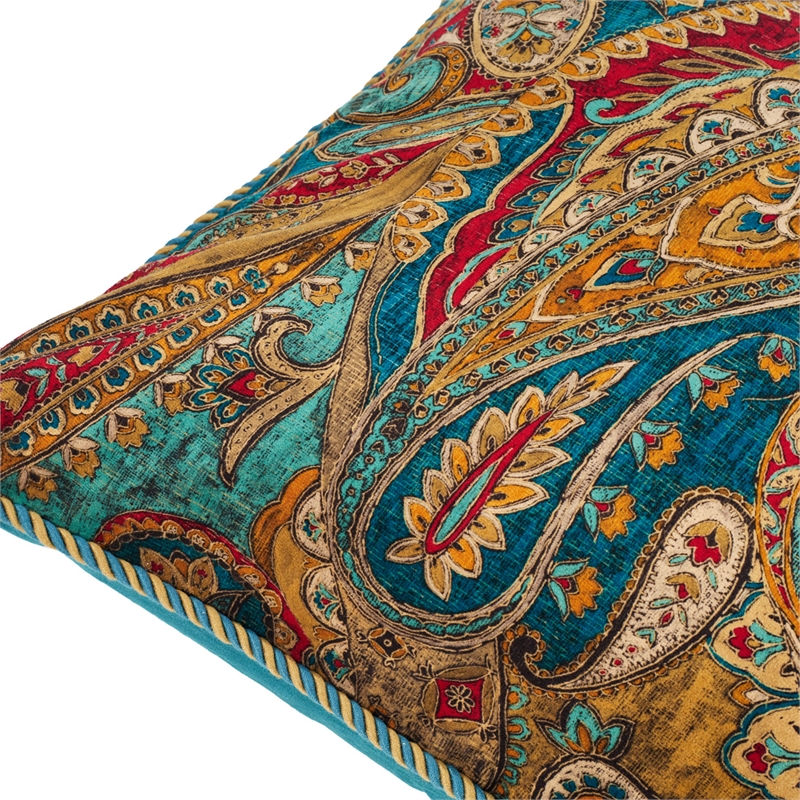 Pemberly Row Contemporary 10-Piece Paisley Velvet King Comforter Set
