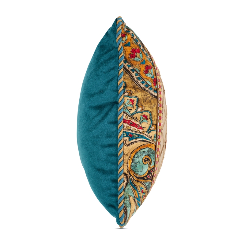 Pemberly Row Contemporary 10-Piece Paisley Velvet King Comforter Set