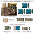 Pemberly Row Contemporary 10-Piece Paisley Velvet King Comforter Set