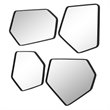 Pemberly Row Contemporary Iron MDF and Glass Mirror in Black (Set of 4)