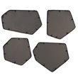 Pemberly Row Contemporary Iron MDF and Glass Mirror in Black (Set of 4)