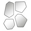 Pemberly Row Contemporary Iron MDF and Glass Mirror in Black (Set of 4)