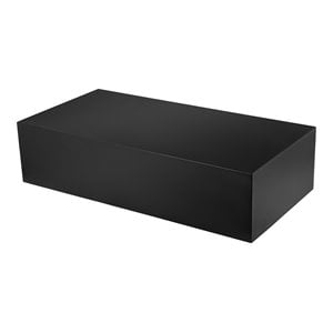 Pemberly Row Contemporary Rectangular Modern Metal Coffee Table in Black