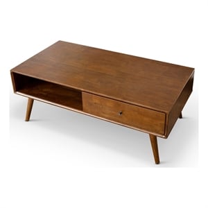 Pemberley Row Solid Wood Walnut Coffee Table Rectangular Durable Assembled