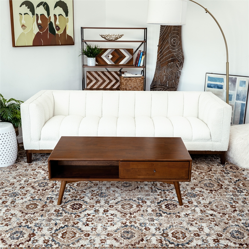 Pemberley Row Solid Wood Walnut Coffee Table Rectangular Durable Assembled