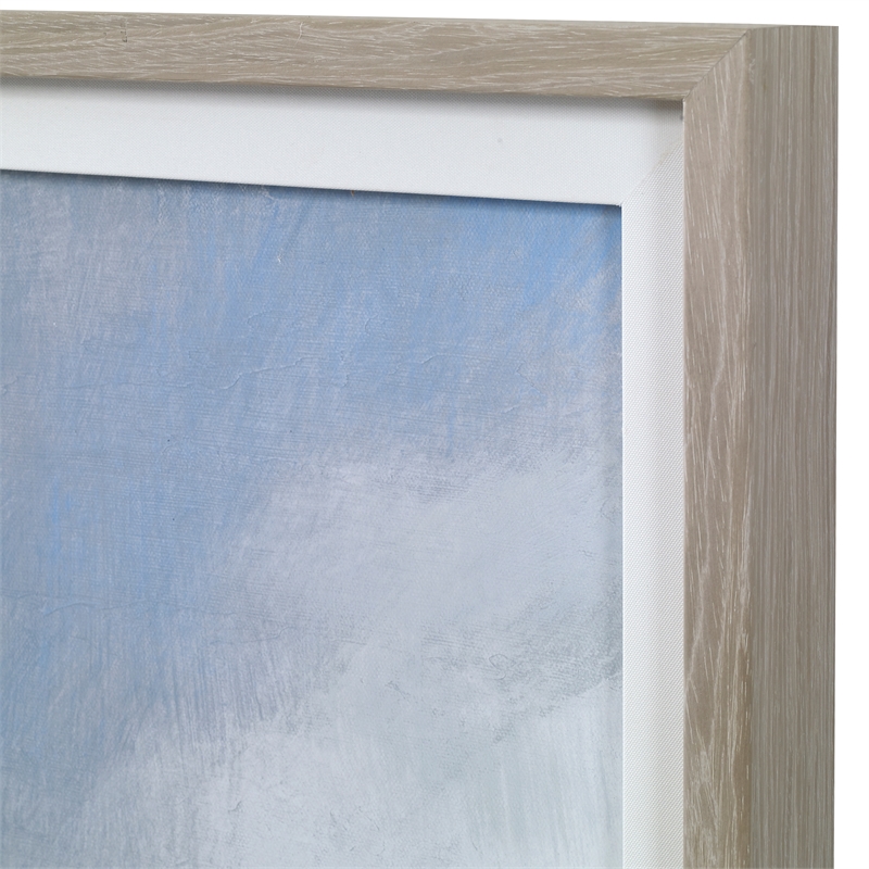 Pemberly Row Distant Land Linen and Pine Wood Framed Print in Multi-Color