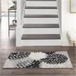 Pemberly Row 3' x 5' Black White Fabric Tropical Area Rug (3' x 5')