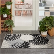 Pemberly Row 3' x 5' Black White Fabric Tropical Area Rug (3' x 5')