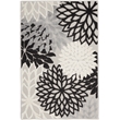 Pemberly Row 3' x 5' Black White Fabric Tropical Area Rug (3' x 5')