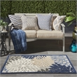 Pemberly Row 3' x 5' Fabric Indoor/Outdoor Rug in Blue/Multi-Color