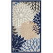 Pemberly Row 3' x 5' Fabric Indoor/Outdoor Rug in Blue/Multi-Color
