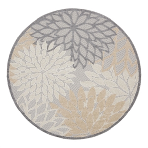 Pemberly Row 7'10&quot x Round Natural Outdoor Indoor/Outdoor Rug