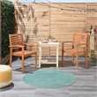 Pemberly Row 4' x Round Blue Green Fabric Outdoor Area Rug (4' Round)