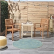 Pemberly Row 4' x Round Blue Green Fabric Outdoor Area Rug (4' Round)