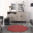 Pemberly Row 4' x Round Brick Red Fabric Outdoor Area Rug (4' Round)