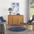Pemberly Row 4' x Round Midnight Blue Fabric Outdoor Area Rug (4' Round)