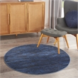 Pemberly Row 4' x Round Midnight Blue Fabric Outdoor Area Rug (4' Round)