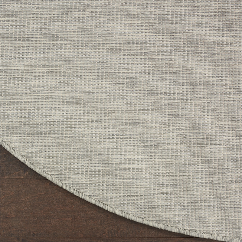 Pemberly Row 6' x Round Light Gray Fabric Modern Area Rug (6' Round)