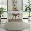 Pemberly Row 6' x Round Light Gray Fabric Modern Area Rug (6' Round)