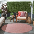 Pemberly Row 6' x Round Rainbow Fabric Modern Area Rug (6' Round)
