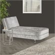 Pemberly Row Stainless Steel & Glass Chairside Table in Silver Mist