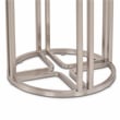 Pemberly Row Stainless Steel & Glass Chairside Table in Silver Mist